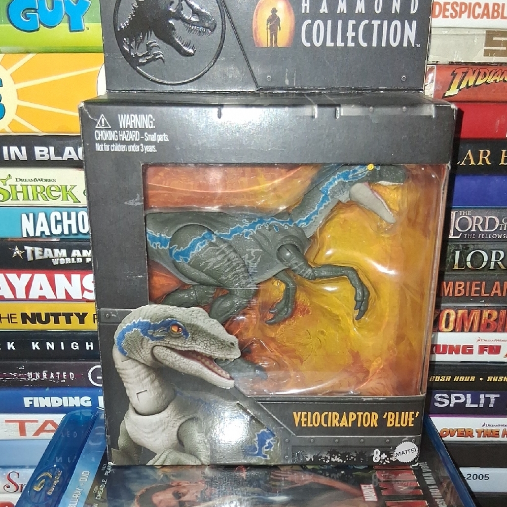 Hammond Collection. Mattel Velociraptor Action Figure - Blue and Gray.